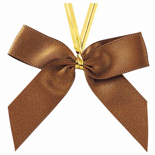 ★58-150-6-2 20個 リボンタイ ブラウン大