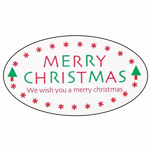 ★58-151-3-3 500枚 クリスマスギフトシール(ロールシール)ホワイトクリスマス