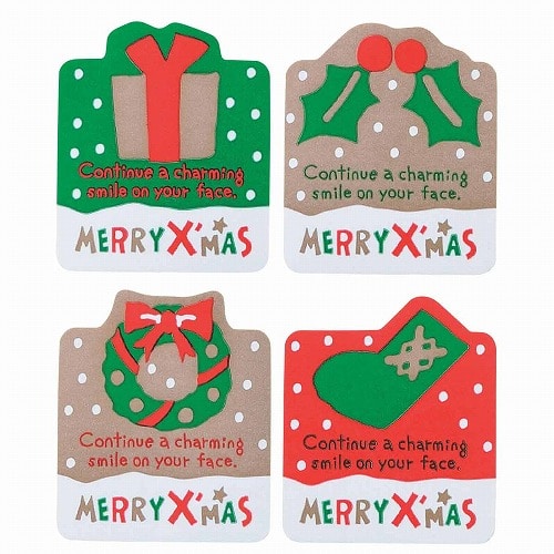 ★58-151-3-5 500枚 クリスマスギフトシール(ロールシール)クリスマスアソート