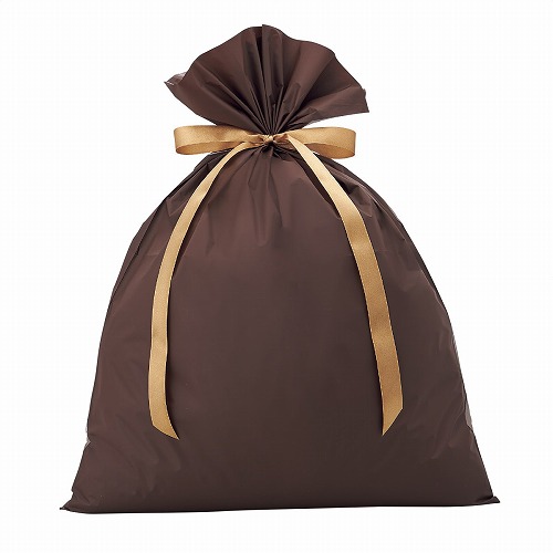 ★58-151-4-5 20枚 無地梨地ギフトバッグ ブラウン幅50×高さ65cm