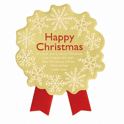 ★58-152-2-2 100枚 クリスマス強粘着ギフトシール小 ウィンタースノー