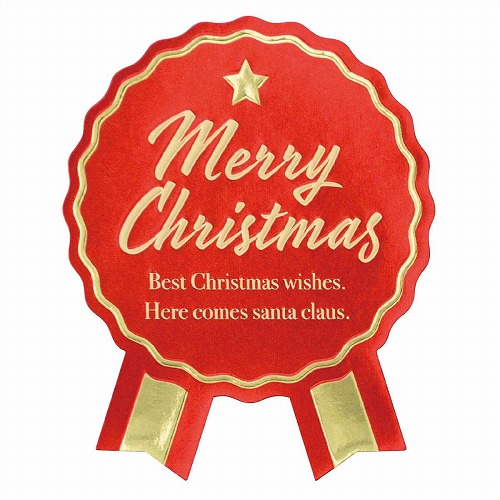 ★58-152-2-3 100枚 クリスマス強粘着ギフトシール大 メリークリスマス