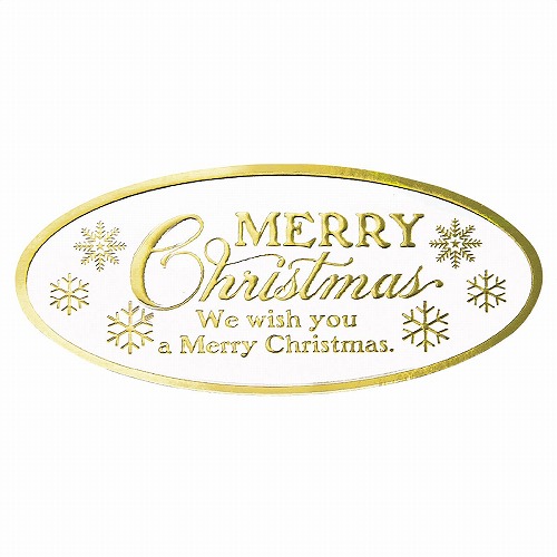 ★58-152-5-2 100枚 クリスマスギフトシール6.5×3