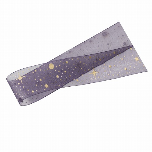 ★58-154-6-2 クリスタルオーガンジーリボン38mm幅×20m巻 ネイビー