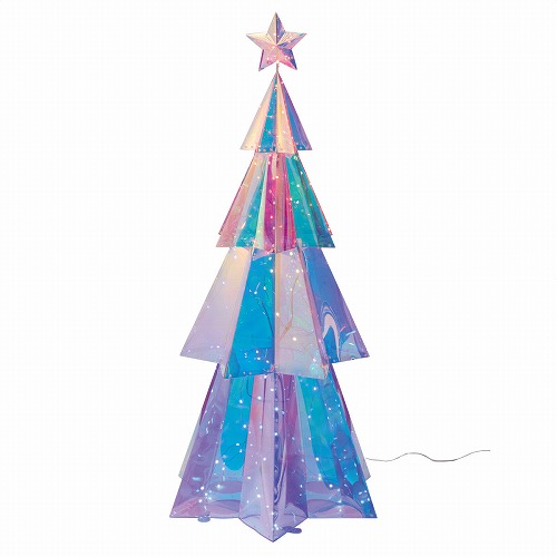 ★58-2-1-1 LEDホログラム レインボーフィルムモチーフ ツリー