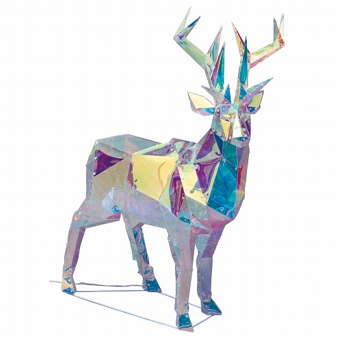 ★58-2-1-2 LEDホログラム レインボーフィルムモチーフ トナカイ小