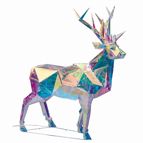 ★58-2-1-3 LEDホログラム レインボーフィルムモチーフ トナカイ大