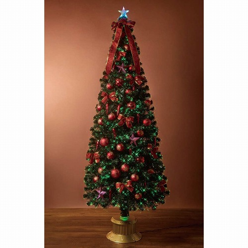 ★58-20-1-2 デコレーションファイバークリスマスツリーセット H240cmレッド