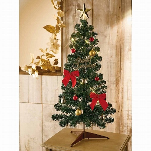 ★58-27-1-1 スタンダードクリスマスツリーセット レッド高さ90×幅40cm
