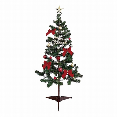 ★58-27-1-3 スタンダードクリスマスツリーセット レッド高さ150×幅71cm