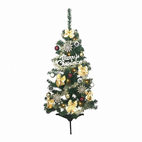 ★58-27-2-2 スタンダードクリスマスツリーセット ゴールド高さ120×幅64cm