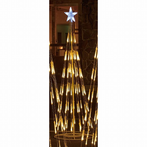 ★58-300-5-1 LEDシャイニングタワークリスマスツリー ホワイトゴールド(高さ180cm)