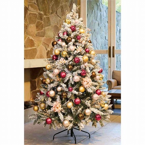★58-300-50-2 クリスマスツリーセット フローズンローズ(高さ180×幅115cm)