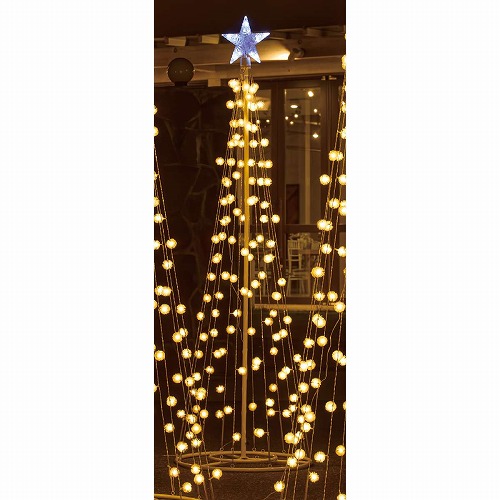 ★58-300-6-1 LEDタワークリスマスツリーケサランパサラン ゴールド(高さ180cm)