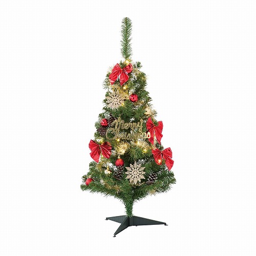 ★58-300-63-2 スタンダードクリスマスツリーセット レッド(高さ120×幅60cm)