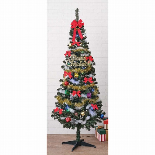 ★58-300-64-4 バリュークリスマスツリーセット(高さ180×幅77cm)