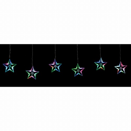 ★58-304-53-1 LED6連レインボーモチーフカーテンライト 幅150cm(スター)