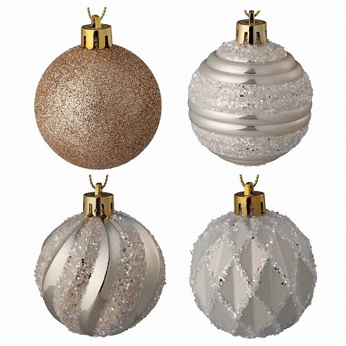 ★58-35-1-1 12個 オーナメントボール6cmゴールドライン