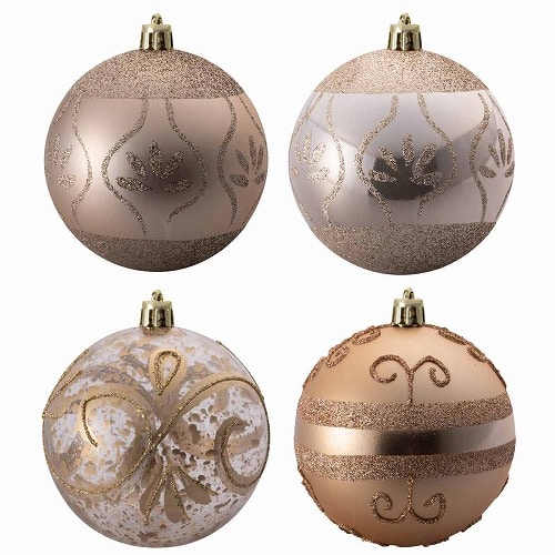 ★58-35-2-2 12個 オーナメントボール 8cmゴールド