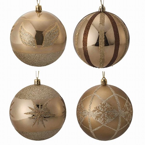 ★58-35-4-2 12個 オーナメントボール 10cmゴールド
