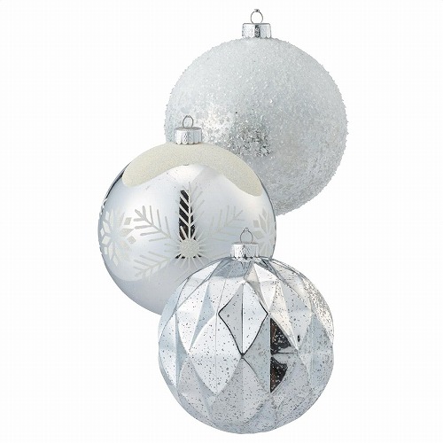 ★58-36-2-3 6個 オーナメントボール 12cmシルバー