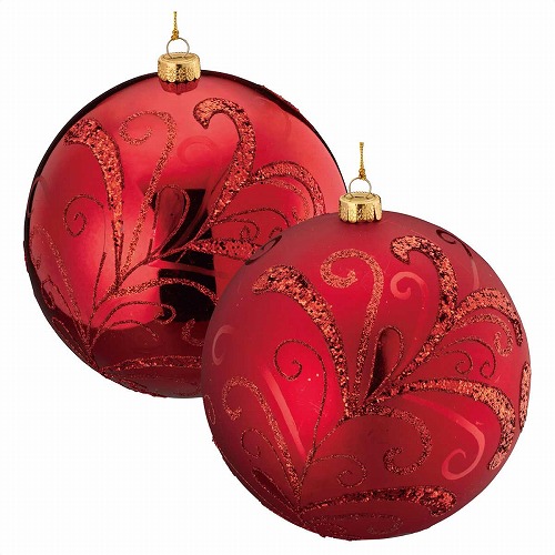 ★58-36-3-2 3個 ビッグオーナメントボール 15cmレッド