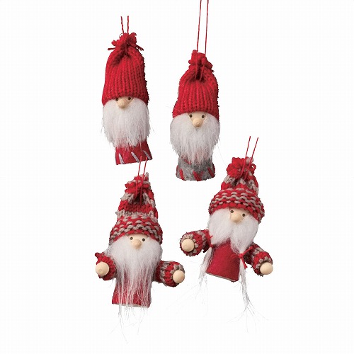 ★58-38-3-4 ドールオーナメントセット(レッドサンタ)