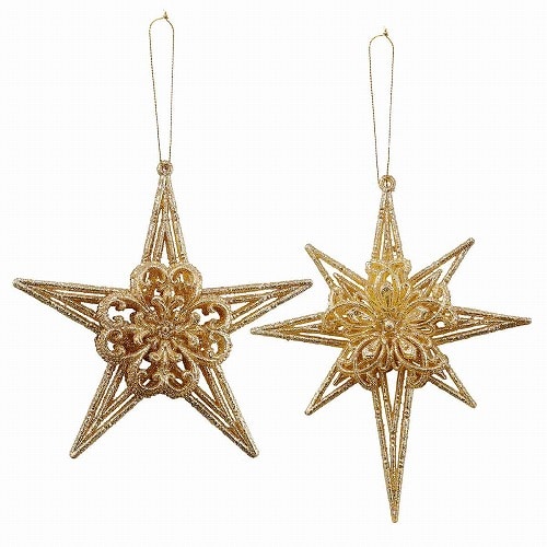 ★58-39-4-4 シャンパンオーナメントセット(スター ゴールド)