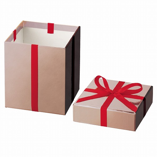 ★58-41-6-2 プレゼントボックス(ミニ)装飾用 高さ11cm スクエア ゴールド