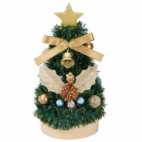 ★58-42-1-5 卓上ミニクリスマスツリー11cmゴールド
