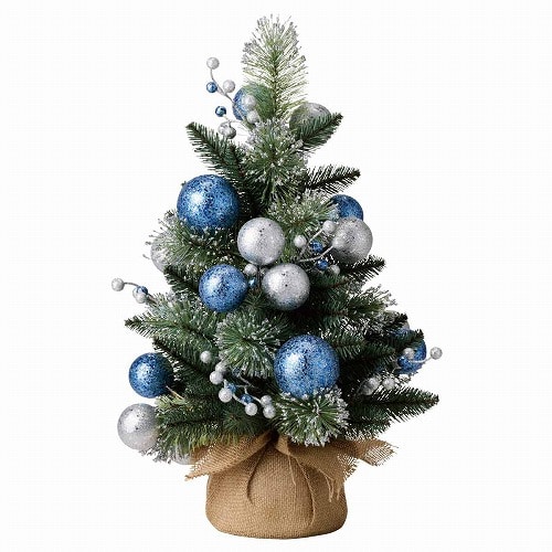 ★58-43-5-2 バーラップ卓上ミニツリー 60cmブルーシルバー