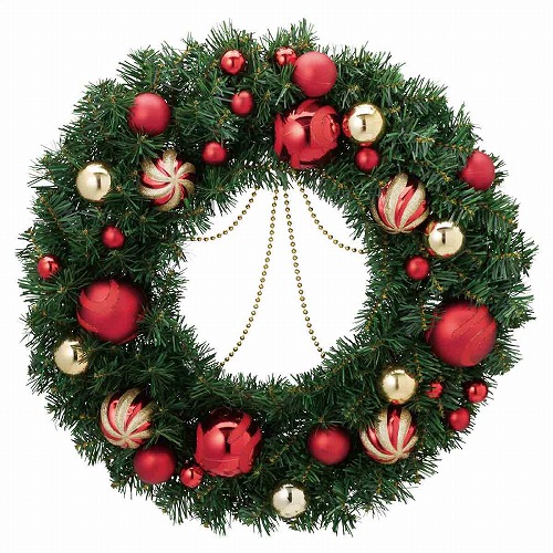 ★58-46-1-1 デラックス クリスマスリース直径50cm