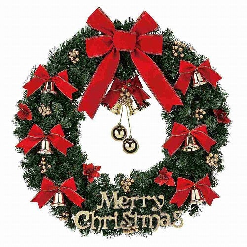 ★58-46-3-1 80cmビッグクリスマスリース(レッド)