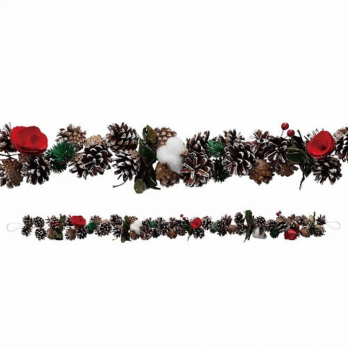 ★58-50-2-1 ナチュラル クリスマスガーランド ブラウン
