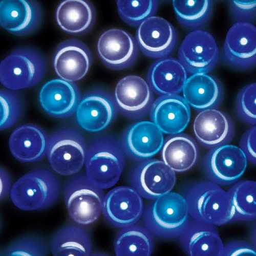 ★58-59-1-10 連結可LEDイルミネーションストレートライト 100球 ブル−グラデーション