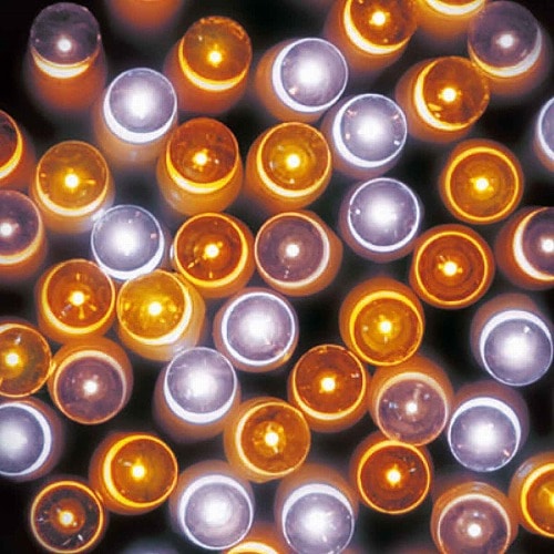 ★58-59-1-11 連結可LEDイルミネーションストレートライト 100球 ゴールドグラデーション