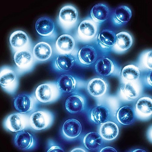 ★58-59-1-3 連結可LEDイルミネーションストレートライト 100球 ホワイト/ブルー