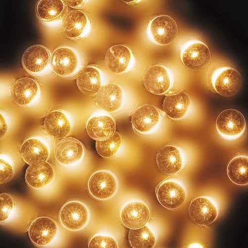 ★58-59-1-5 連結可LEDイルミネーションストレートライト 100球 ゴールド