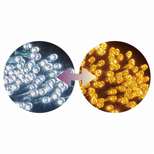 ★58-60-4-1 LED 100球 カラーチェンジストレートライト ゴールド&ホワイト