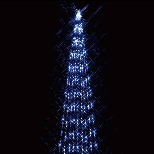 ★58-63-1-1 LED 1728球 ドレープライト ロングサイズ(10m)ホワイト/ブルー