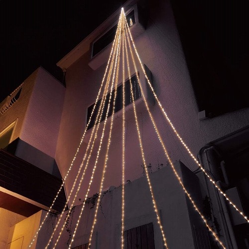 ★58-63-2-1 LED 2304球 ドレ―プライト(15m)ゴールド
