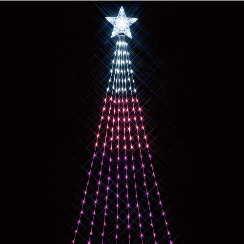 ★58-65-4-1 LED 270球 ナイアガラライト ピンクグラデーション