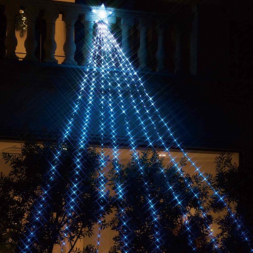 ★58-65-5-1 LED 270球 ナイアガラライト ブルーグラデーション