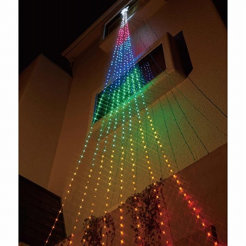 ★58-66-1-1 LED 690球 ドレープライト(7.5m)レインボー