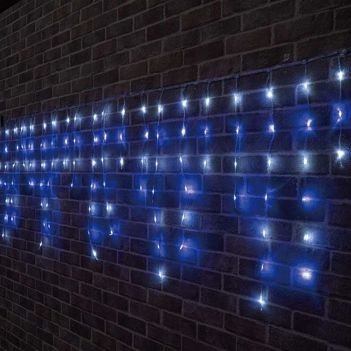 ★58-67-1-4 LED 100球 つららイルミネーションライト幅180×高さ70cm ホワイト/ブルー