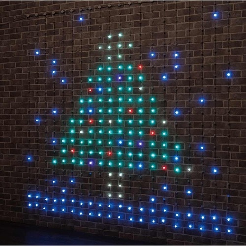 ★58-68-2-1 スマホ対応LEDスマートカラーチェンジングカーテンライト200×200cm