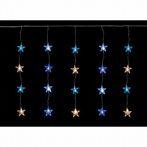 ★58-70-2-11 LED20連スターカーテンライト 幅350×高さ70cm(ジュエルカラー)