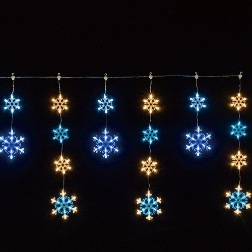 ★58-70-5-2 LED 6連 スノーフレークカーテンライト144球 ジュエル