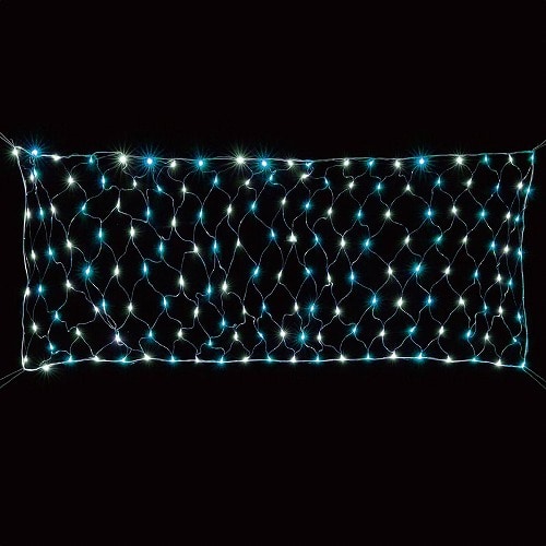 ★58-71-2-3 LED 160球 ネットライト240×110cmアイスブルー