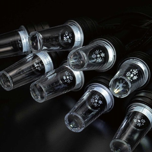 ★58-73-3-1 LED 8球 ハンギングプロジェクターストリングライト(スノーフレイク)